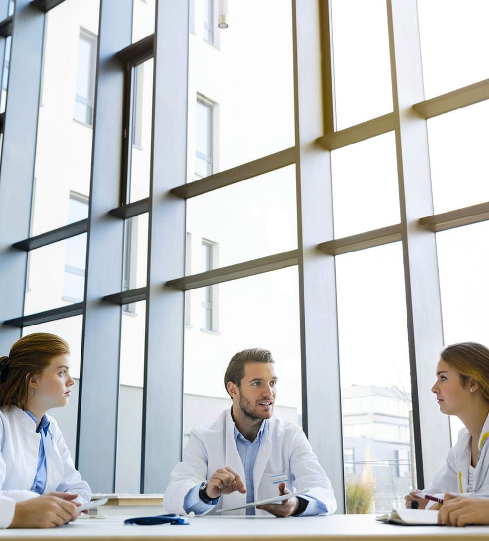 Medical professionals talking