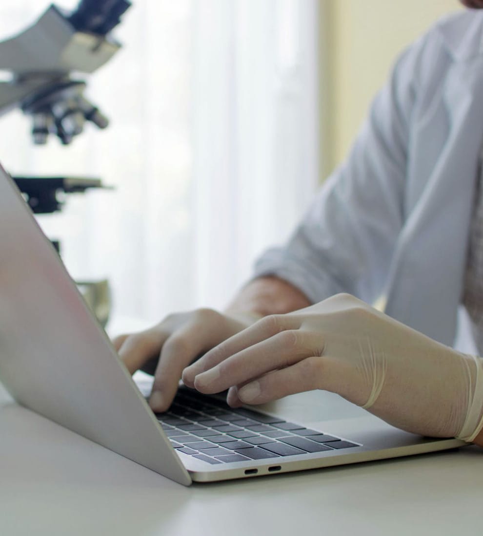 Scientist writing