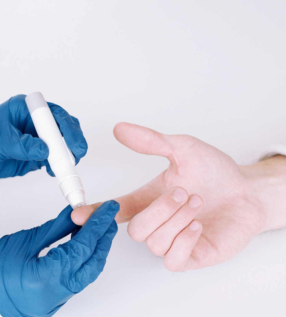 Patient being tested