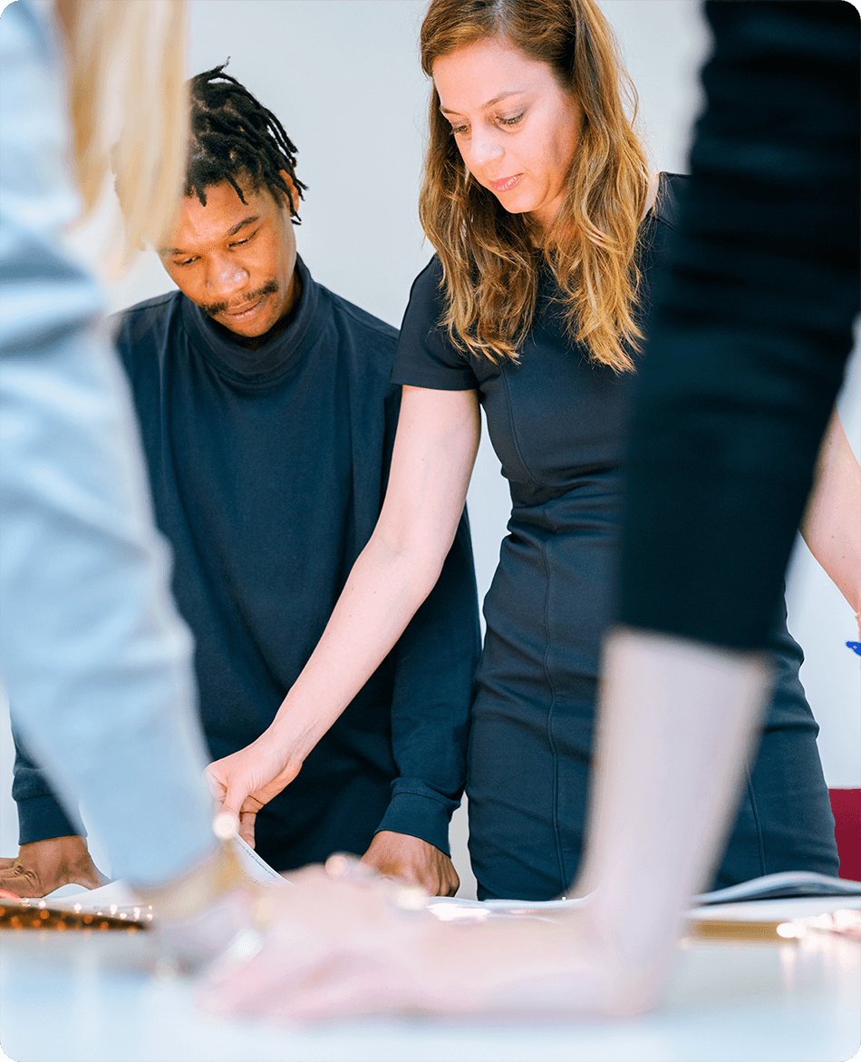 Scientists and consultants talking